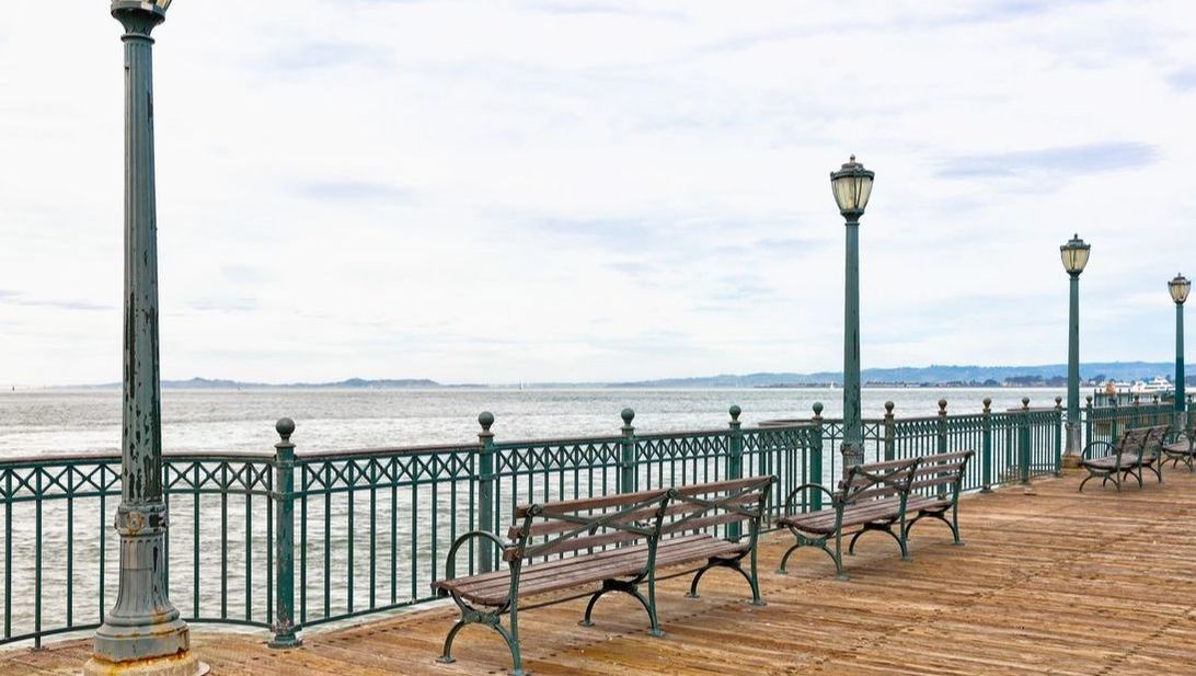 Benches on boardwalk